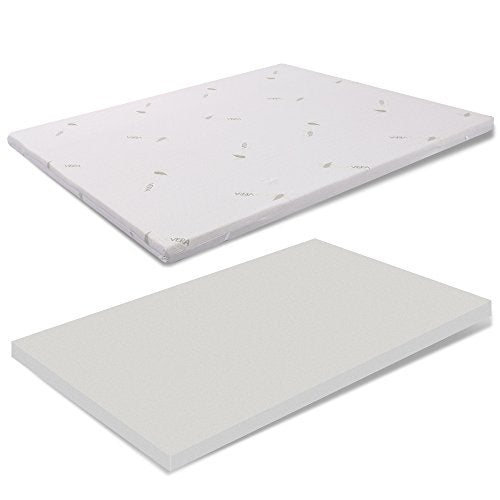 miasuite i sogni italiani Topper CORRETTORE in MEMORYFOAM per Materasso Misura Francese 140x200 Altezza 3 CM SFODERABILE Aloe Vera