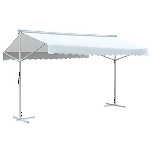 Tidyard Tenda da Sole a Gazebo,Tende Parasole,Ombrellone da Giardino Gazebo Impermeabile Quadrato 3x4 m Crema