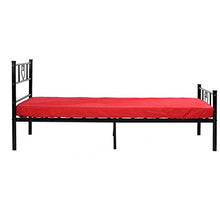 DORAFAIR Letto Singolo Moderni Letto di Metallo Frame Stabile 90x190cm,Cuore Nero