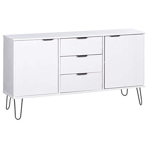 vidaXL Credenza New York Range Bianca in Massello di Pino