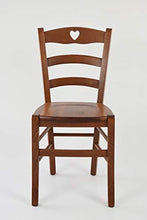 Tommychairs - Set 4 sedie modello Cuore per cucina bar e sala da pranzo, robusta struttura in legno di faggio color noce chiaro e seduta in legno