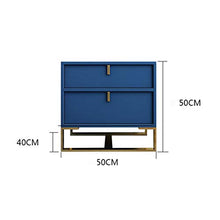FAPROL Comodino per Camerette Simplicity Comodini con Cassetti Comodina con Staffa Metallica Comodino Stile Moderno Armadietti Portaoggetti Blue