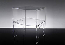 Slato Comodino da Notte dal Design Moderno a Due Ripiani in plexiglass Trasparente Emerald