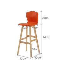 Zhangmeiren Sedia da Bar in Legno Massello con Schienale Alto Sgabello da Bar Europeo Sgabello da Bar in Legno Creativo con Sedia Girevole Alta (Color : Orange)
