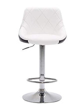 Sedia da bar in pelle, sedia da bar semplice, sedia da bar con schienale, sedia da bar con cassa, sedia da bar con ascensore, set da 2 (bianco-1)