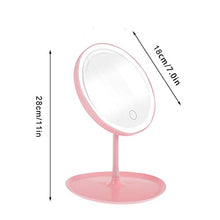 Specchio Trucco,3 Colori Di Luci Regolabili Con Schermo Tattile Specchio Trucco Con Luce Led Per Trucco Camera Da Letto Rasatura e Viaggio