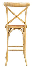 Biscottini Sgabello Bar in massello di Frassino e Seduta Rattan Finitura Naturale L 46 x PR 42 x H 118 cm