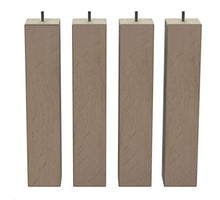 MEGALUXFRANCE - Set di 4 piedi per tavolo, mobili, quadrati in legno massiccio di faggio, 80 x 80 x 400 mm