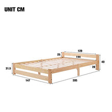 WGYDREAM Letto Giroletto in Legno Massello Letto Matrimoniale Rete in Massello Letto Futon Naturale con Testiera E Rete A Doghe, 200x140cm