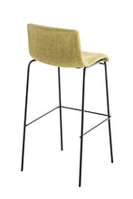 CLP Sgabello Bar Hoover in Stoffa I Sgabello Alto Design 4 Gambe in Metallo I Sedia Sgabello Impilabile con Schienale, Colore:Verde Chiaro, Colore del Telaio:Nero