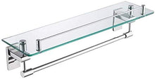 GDFEH Scaffale da Bagno 1 Posaggio in Vetro temperato a Livello con Asciugamani, Cucina a Muro 304 Ripiani in Acciaio Inox, Ripiani di stoccaggio 18,5 × 5.1 × 5.1 Pollici