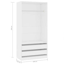 Tidyard Armadio Bianco Lucido 100x50x200 cm in Truciolato