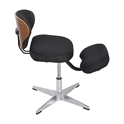 LIUXU Sedia da Studio, Design ergonomico Regolabile in Altezza, Piedini in Lega di Alluminio + Schienale in Legno + Imbottitura in Schiuma può ruotare di 360 °, utilizzata per Studio e Ufficio