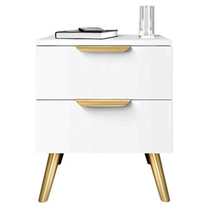 Comodino di Leggero Nordico, Semplice e Moderno, Camera da Letto, Mini, Contenitore, Due cassetti, portante 30 kg-48x40 cm FANJIANI