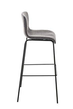 CLP 2 Sgabelli Alti Hoover In Stoffa I Set 2 Sgabelli Bar Design Alt 76 CM I Sedie Sgabello Ergonomiche Con Schienale, Colore:grigio chiaro, Colore del telaio:nero