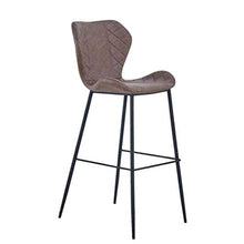LWW Sgabelli, con il cuoio grigio scuro Faux sedia contatore da pranzo per la cucina Pub Café Gambe alta metallo nero imbottito Sgabelli moderna della base di stile sede di benna,Seatheight75cm