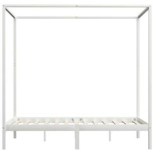 SKM Giroletto a Baldacchino Bianco Legno Massello di Pino 120x200cm