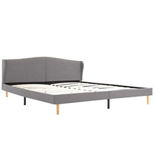SKM Letto con Materasso Tessuto Grigio Chiaro 180x200cm (48.85kg)