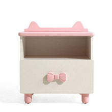 Comodino per Cameretta Bambina Comodini Fiocco Rosa Comodina con Cassetti in Legno Piccola Libreria Stile Carino