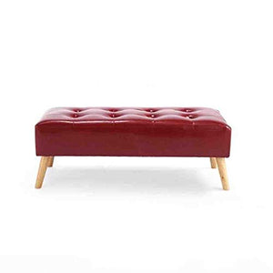 Panca Ottomana Poggiapiedi Imbottito Ottomana Panca poggiapiedi Modern Luxury Pouffe Stool 4Legs Legno (Ecopelle) (Colore : B, Size : 60cm)