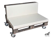 Divano divanetto 2 posti con Ruote, in Pallet EPAL per Esterno e Giardino -Made in Italy- Imbrunito Moka, 120x80x78