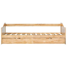 BIGTO - Divano letto estraibile, struttura in legno di pino massello, per la casa, 90 x 200 cm, marrone chiaro