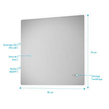 Aurlane Specchio da bagno rettangolare a LED, 80 x 70 cm, Ulysse LED 80