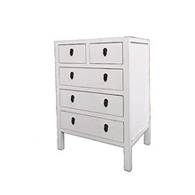 ETNIC ART Etnicart - Cassettiera bianca con 6 cassetti-70x96x47-Mobile in legno per ingresso soggiorno cucina bagno e camera