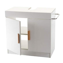 Mendler Arredo Bagno Mobile sottolavabo HWC-D55 Legno di eucalipto 37x60x67cm Bianco