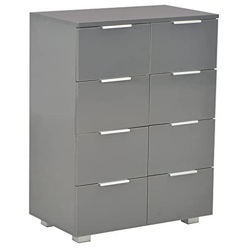 vidaXL Credenza con Finitura Lucida Pratica Raffinata Moderna Accattivante Spaziosa Durevole Funzionale Madia Buffet Vetrina Grigia in Truciolato