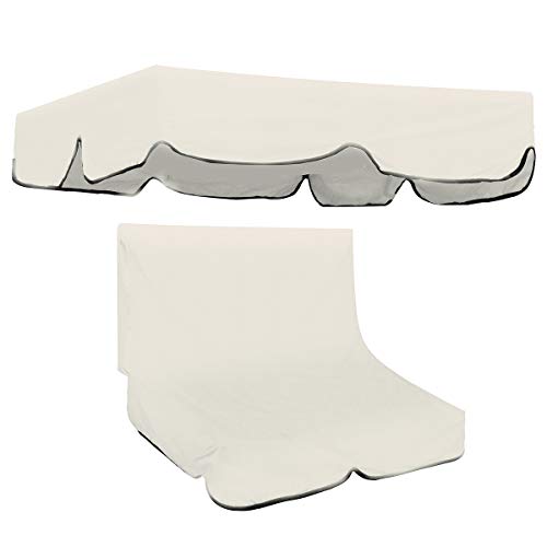 dDanke - Set di copertura per amaca da giardino, 134 x 115 x 33 cm, con cuscino per schienale da 104 x 47 x 47 cm, per sedia a dondolo a 2 posti, colore: beige