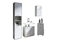 Homexperts LIDO - Mobile sottolavabo in melamina, in calcestruzzo bianco, 60 x 59 x 31,5 cm (L x A x P)
