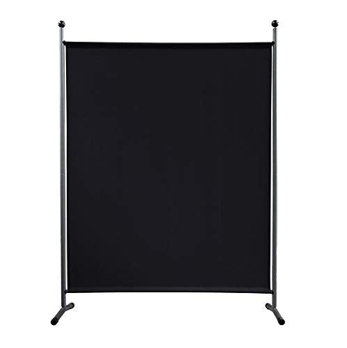 QUICK STAR Paravento da Giardino 150 x 190 cm Divisorio in Tessuto Balcone Protezione della Privacy Nero