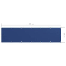vidaXL Paravento da Balcone Blu 75x300 cm in Tessuto Oxford