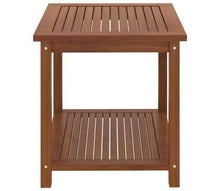 Wakects Comodino con ripiano in legno di acacia massiccio, 45 x 45 x 45 cm