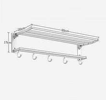 C-J-H Mensola del Bagno Pugno Libero, tovagliolo di Alluminio Spazio Rack Doppio portasciugamani 60 Centimetri