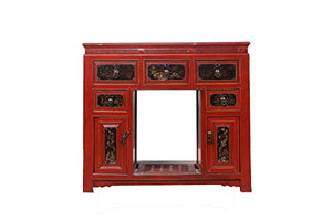 Yajutang - Credenza dipinta a mano, colore: rosso
