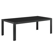 casa.pro] Tavolino da Giardino - Tavolino da Salotto Esterno - 100 x 50 x 35 cm - Nero - di Metallo e Vetro