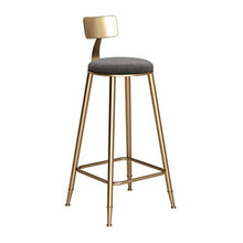 Sedia da banco Nordic Bar Sgabello in ferro battuto creativo Golden Dining Chair per bar ristorante bar con schienale seggiolone morbido e confortevole cuscino passo sgabello da bar Sgabello alto sgab