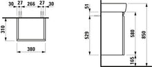Laufen PRO A Mobiletto Vanity, 1 sportello, Cerniera Sinistra, per lavabo 811951, 580x380x380x310, colorazione: Bianco Lucido - H4830110954751