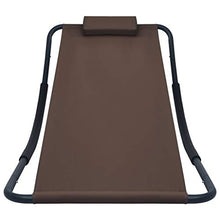 Tidyard Lettino Prendisole con Cuscino Marrone,Lettino da Sole,Lettino a Dondolo,Lettino Prendisole da Esterno,Lettino da Giardino 200x90 cm