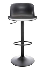 CLP Set 2 Sgabelli Bar Almada in Polipropilene I Coppia Sedie Alte Bancone Girevoli Regolabili 57-78 CM, Colore:Nero