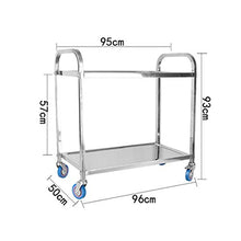 BLWX LY Automobile pranzante Mobile dell'hotel di 2 Livelli, Carrello di rotolamento con Gli scaffali, Carrello Pratico dello scaffale di stoccaggio dell'Acciaio Inossidabile (Size : Large)