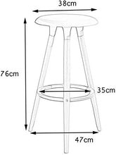 JYV. Sgabello da Bar in Legno massello, Balcone Sedia Lounge, Semplici mobili da Bar (76 cm) (Size : Red)