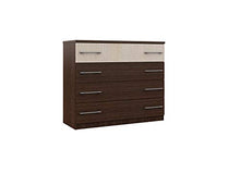 KOMMODE AVRORA, wengo/chiaro | Materiale: piastra a pressatura piatta, metallo, plastica superficie frontale: wengé / rovere chiaro, 4 cassetti, dimensioni (LxAxP): 103 x 88 x 40 cm