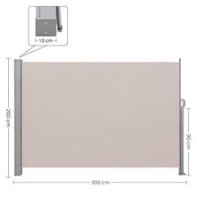 SONGMICS Tenda Laterale 200 x 300 cm (A x L), Tenda Avvolgibile per Balcone e Terrazzo, Protezione Privacy, Frangivista, Parasole, Separatore, Tortora GSA200K02