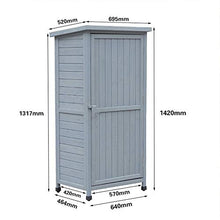 BESTSOON Armadietto da Esterno per Mobili da Giardino Outdoor in Legno Strumento Cabinet Storage Shed Sun e Impermeabile for Balcone Giardino Patio 4-Tier Strato Regolabile