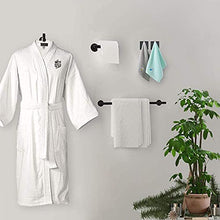 Powstro [5 pezzi] Set portasciugamani in acciaio inossidabile, portasciugamani da bagno a parete, 1 portasciugamani, 1 portasciugamani di carta, 3 ganci per accappatoio, kit accessori da bagno, nero
