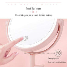 RHAD Specchio per Il Trucco,Specchio Portatile,Specchio di vanità Desktop, Specchio per Il Trucco del Desktop con Funzione di archiviazione, Specchio per Il Trucco Luminoso con Orecchie di Panda