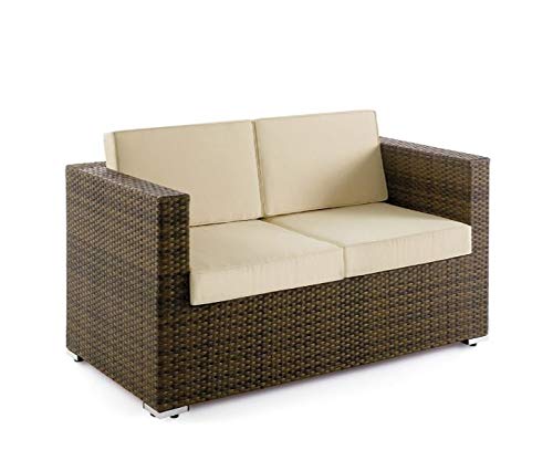 Mafilplast Divano Spazio 2 - Wicker per Esterno (Caffe')